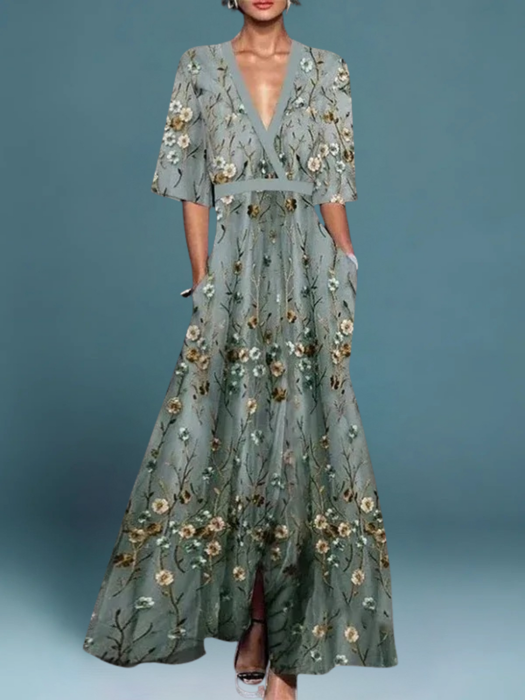 Noa | V Neck Long Dress