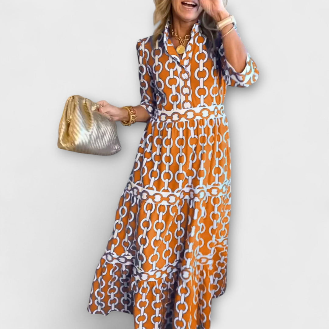 Bonnie | Midi Dress with Chain Pattern