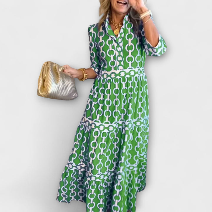 Bonnie | Midi Dress with Chain Pattern