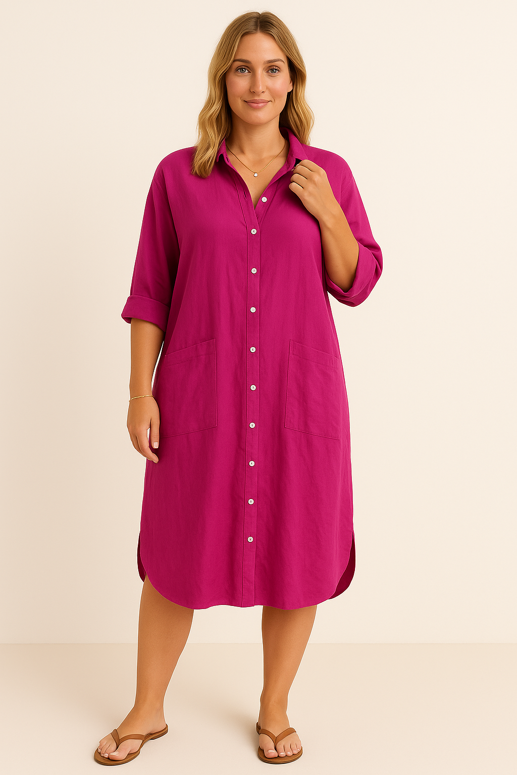 Allegra - Stylish Relaxed Shirt Dress