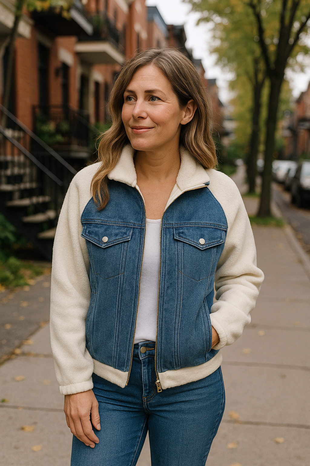 Lilia | Zippered Denim Jacket