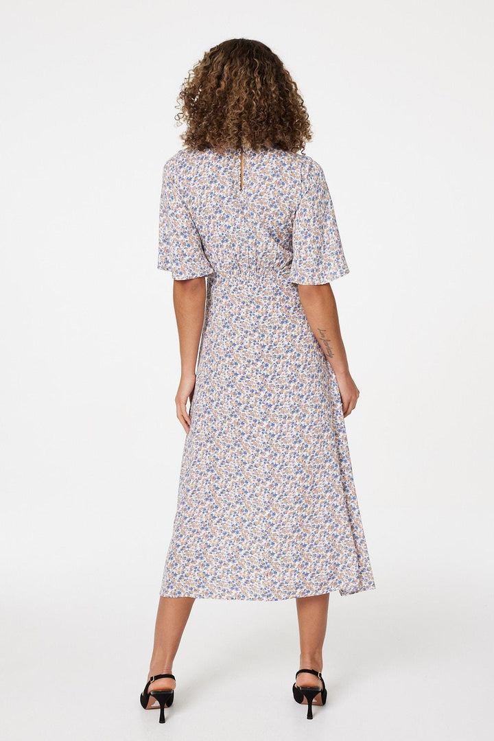 Angel - Floral Sleeved Midi Dress
