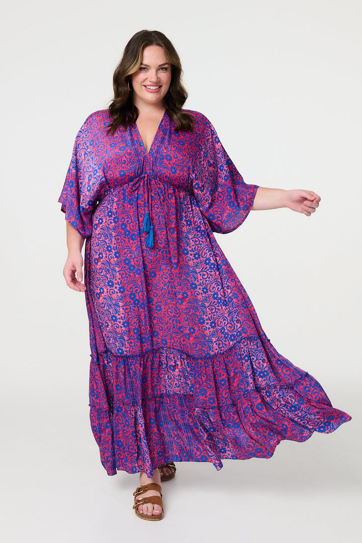 Isabela - Floral Batwing Maxi Dress