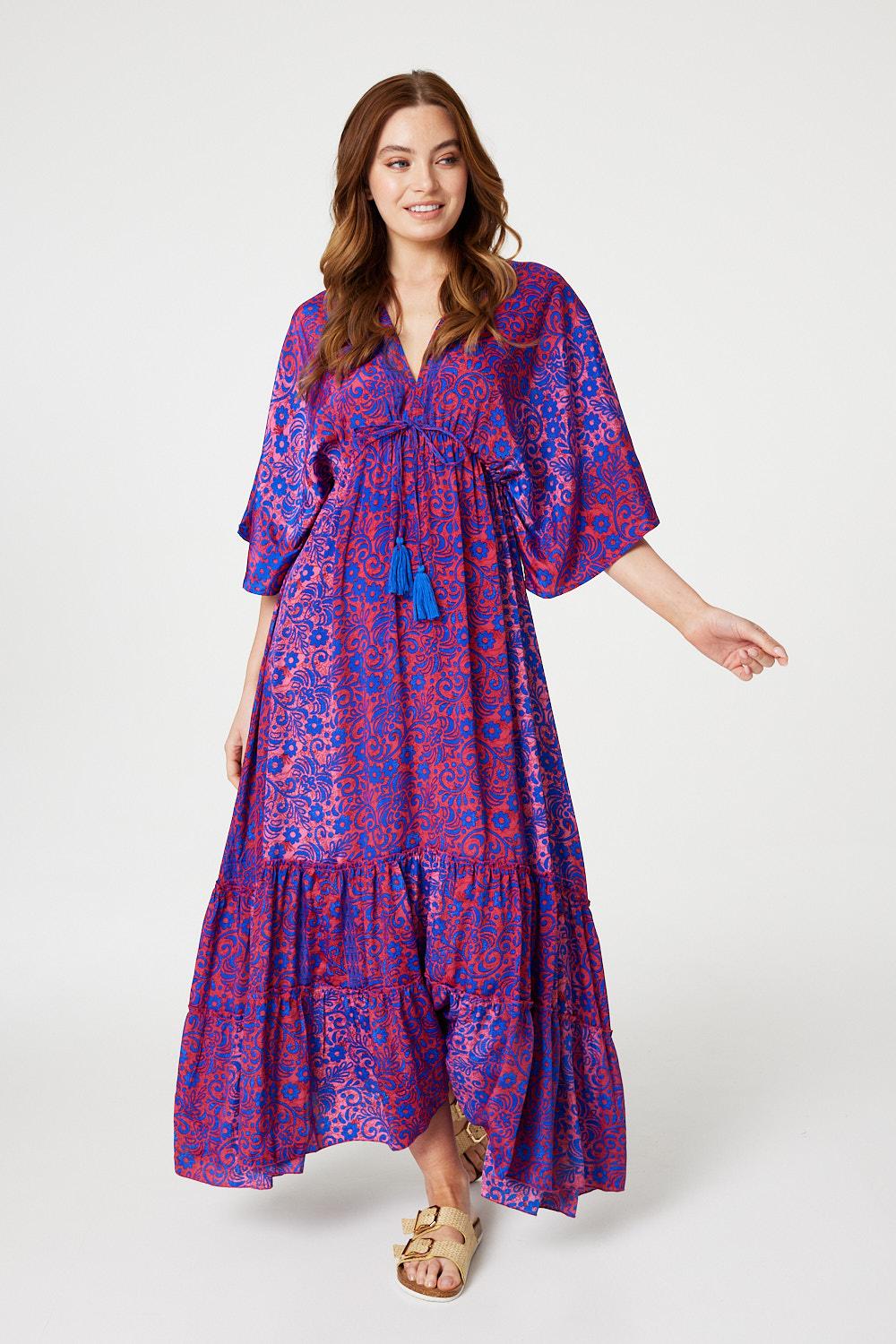 Isabela - Floral Batwing Maxi Dress