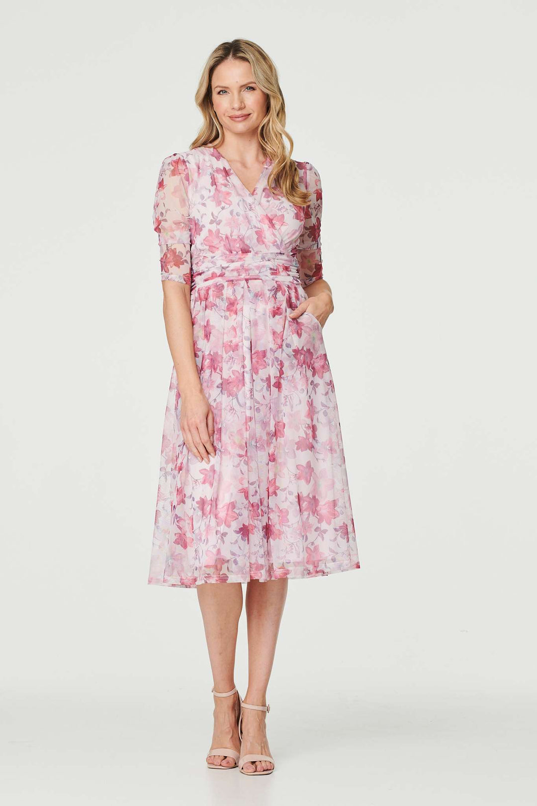Charlotte - Floral Wrap Front Tea Dress