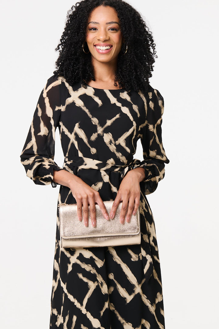 Evelyn -  Long Sleeve Tie Waist Maxi Dress