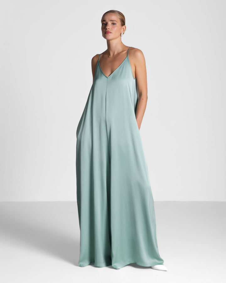 Audrey | Satin Jumpsuit Mint