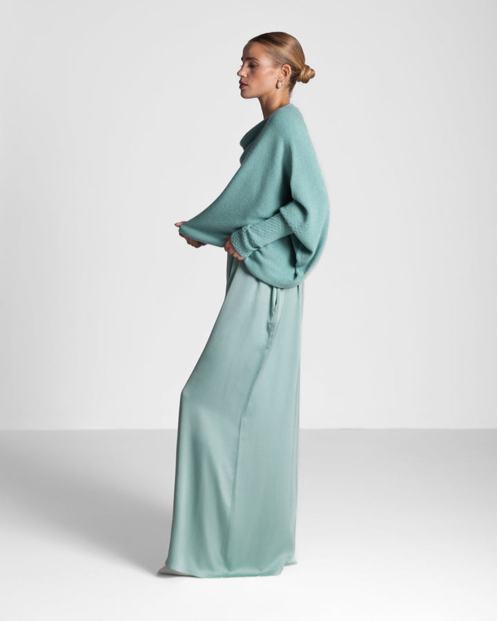 Audrey | Satin Jumpsuit Mint
