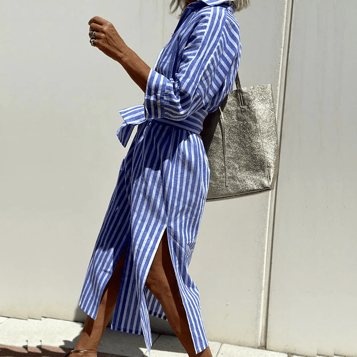 Colbie - Urban Striped Women’s Shirt Dress