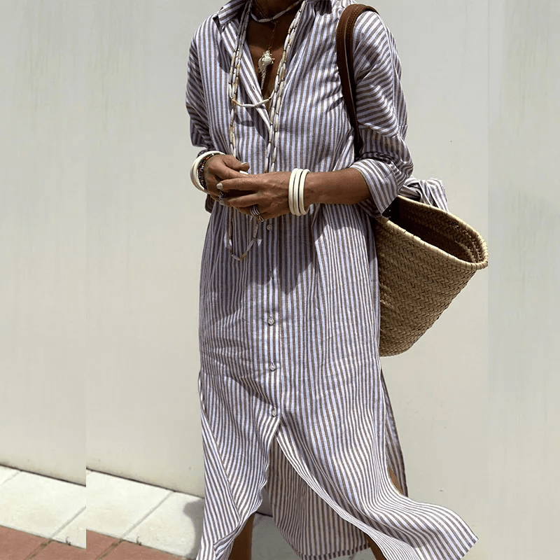 Colbie - Urban Striped Women’s Shirt Dress