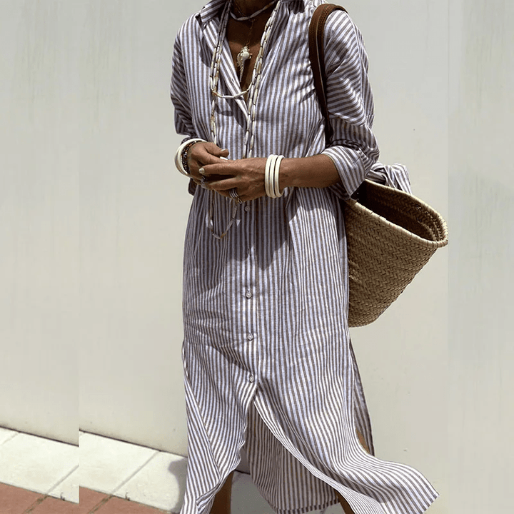 Colbie - Urban Striped Women’s Shirt Dress