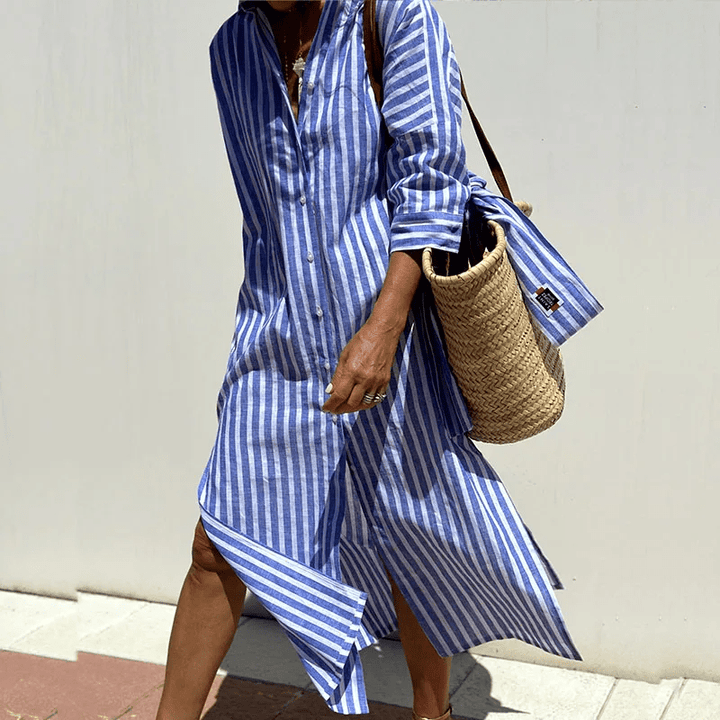 Colbie - Urban Striped Women’s Shirt Dress