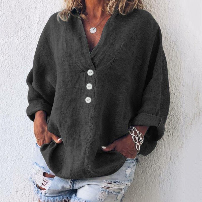 Colleen Stylish Cotton Linen Pullover