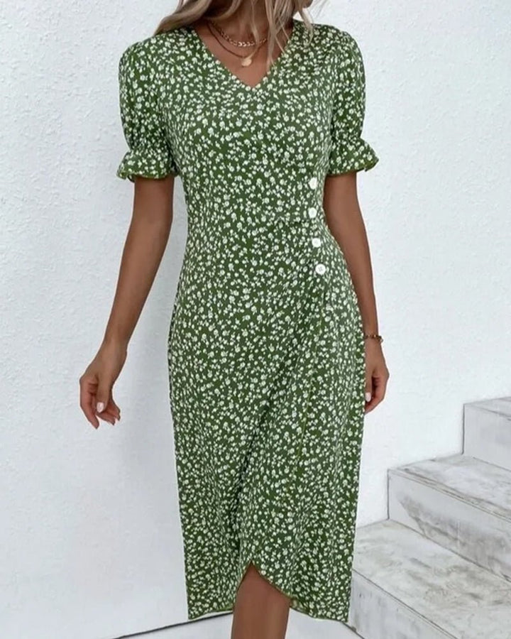 Isolde - Floral V-Neck Dress