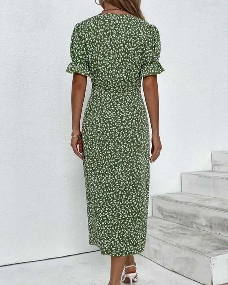Isolde - Floral V-Neck Dress