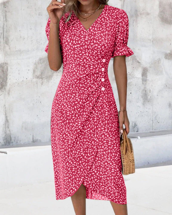 Isolde - Floral V-Neck Dress