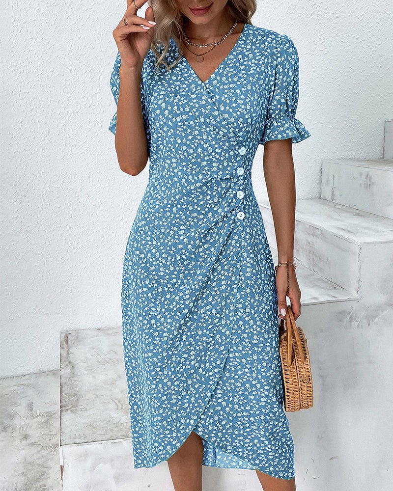 Isolde - Floral V-Neck Dress