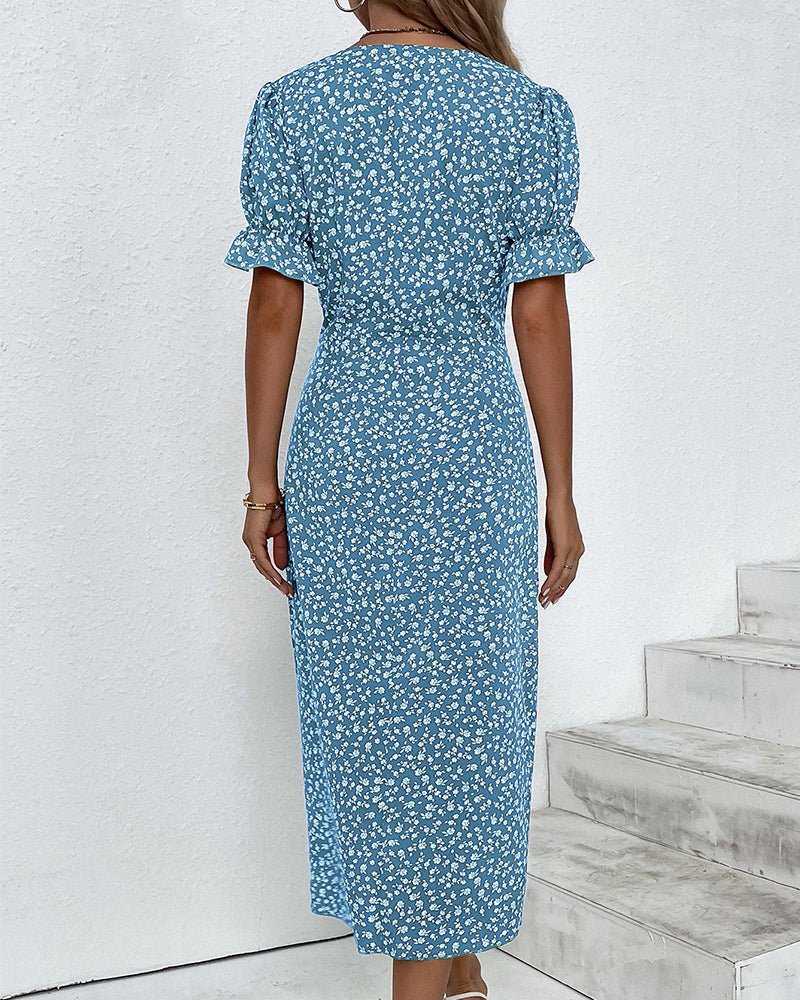 Isolde - Floral V-Neck Dress