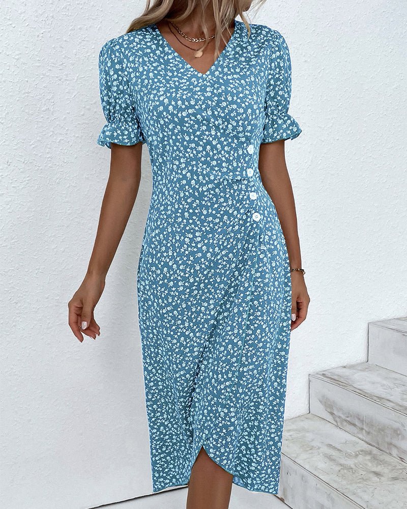 Isolde - Floral V-Neck Dress