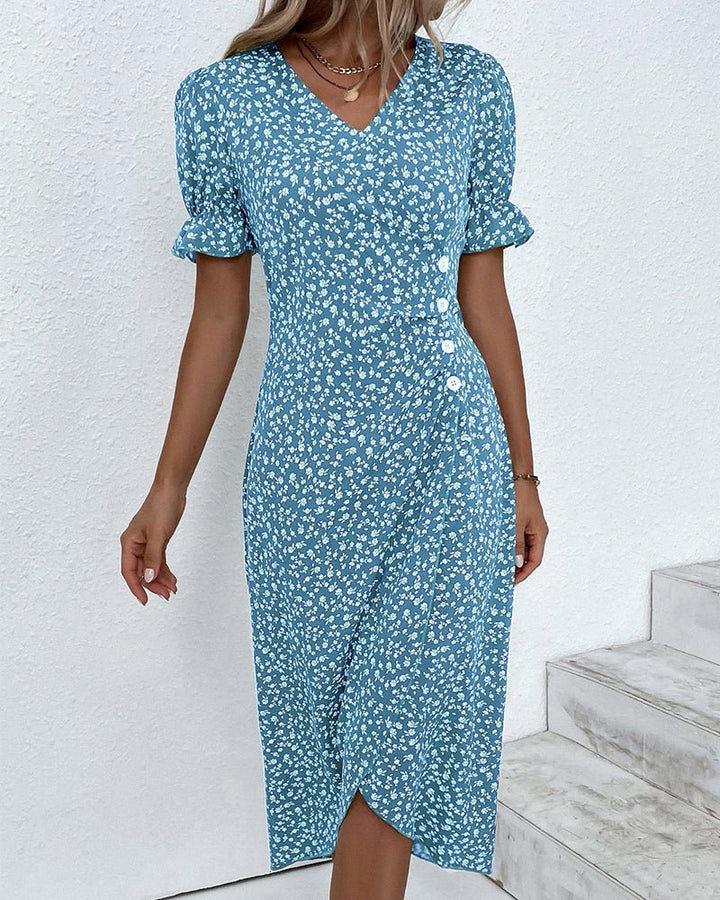 Isolde - Floral V-Neck Dress