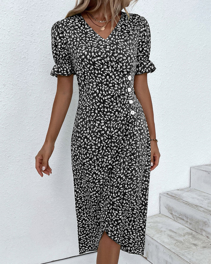 Isolde - Floral V-Neck Dress
