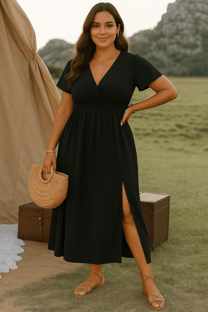 Bella - Casual V-Neck Tummy Covering Dress