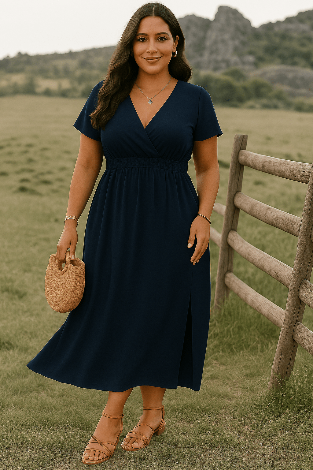 Bella - Casual V-Neck Tummy Covering Dress