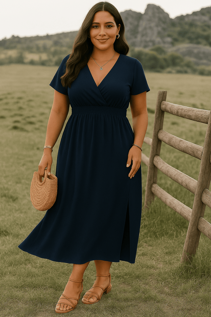 Bella - Casual V-Neck Tummy Covering Dress