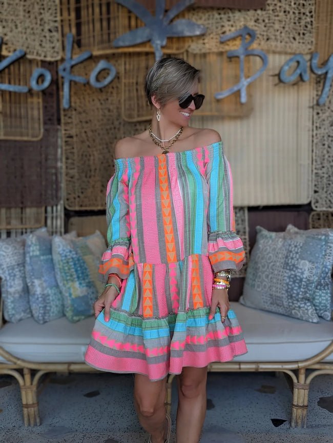 Mae  -  Flattering Ethnic Mini Dress