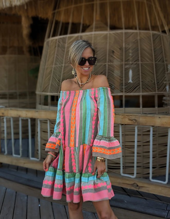 Mae  -  Flattering Ethnic Mini Dress