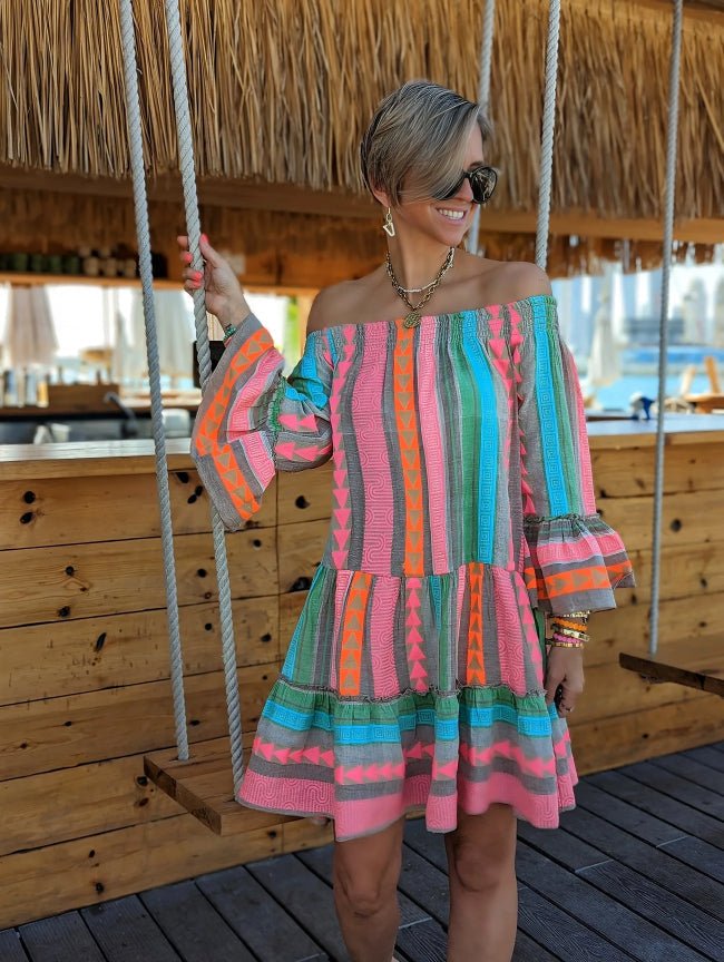 Mae  -  Flattering Ethnic Mini Dress