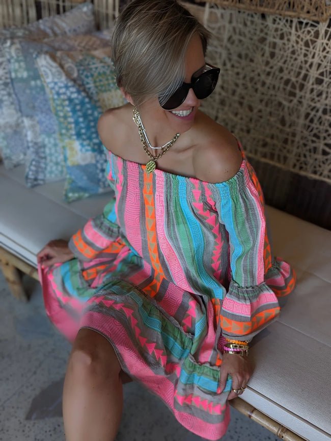 Mae  -  Flattering Ethnic Mini Dress
