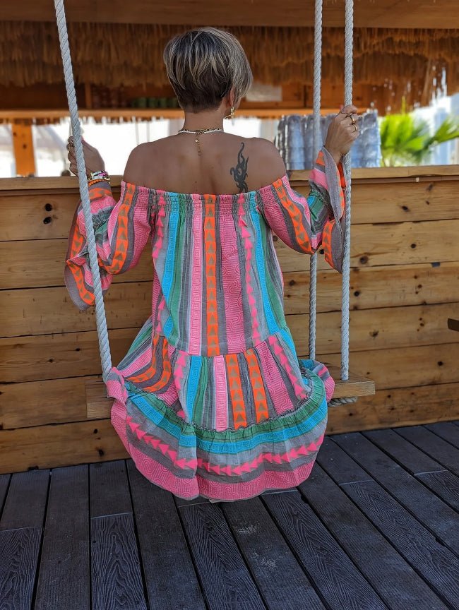Mae  -  Flattering Ethnic Mini Dress