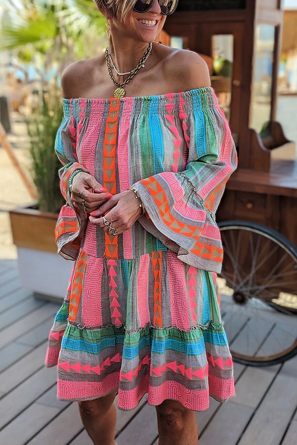 Mae  -  Flattering Ethnic Mini Dress