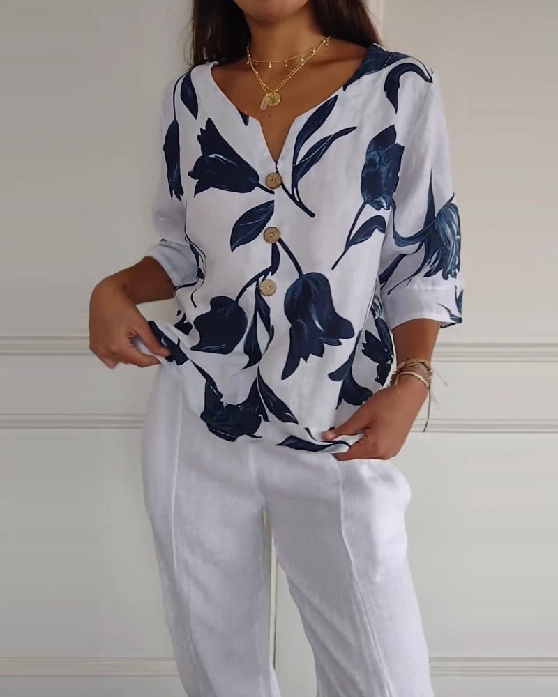 Matilda | Floral Satin Blouse