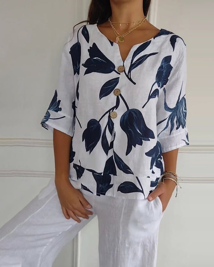 Matilda | Floral Satin Blouse