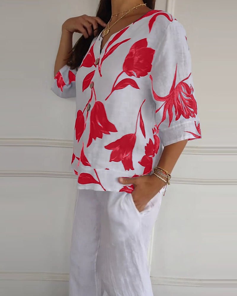 Matilda | Floral Satin Blouse