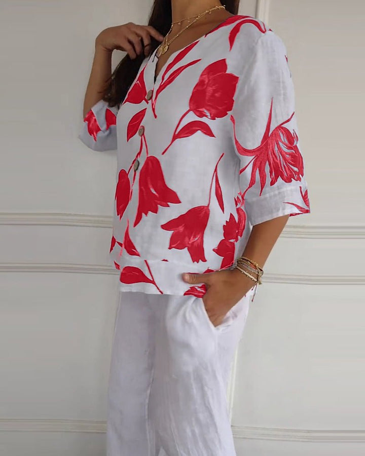Matilda | Floral Satin Blouse