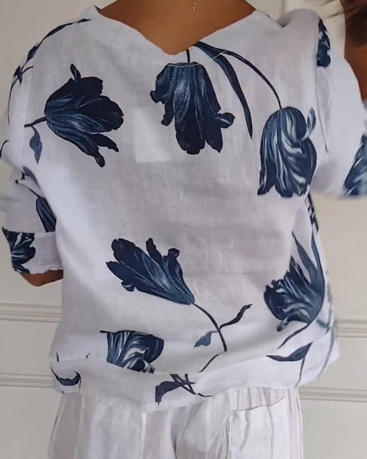 Matilda | Floral Satin Blouse