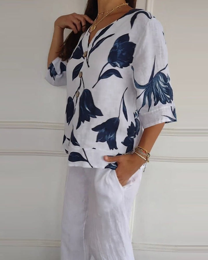 Matilda | Floral Satin Blouse