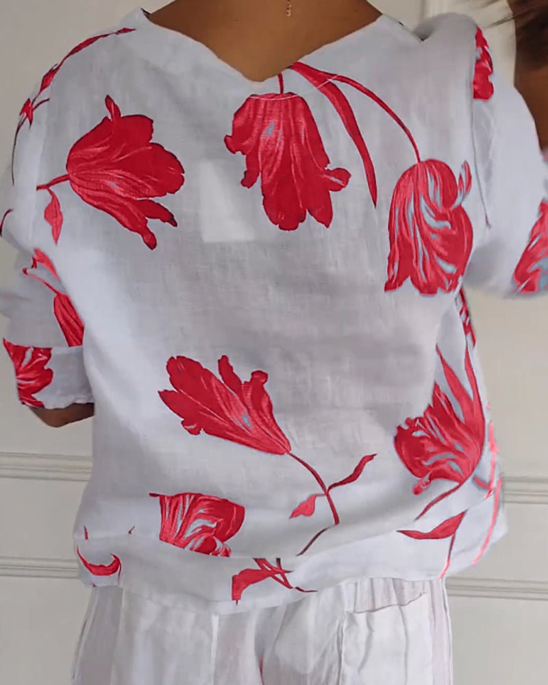 Matilda | Floral Satin Blouse