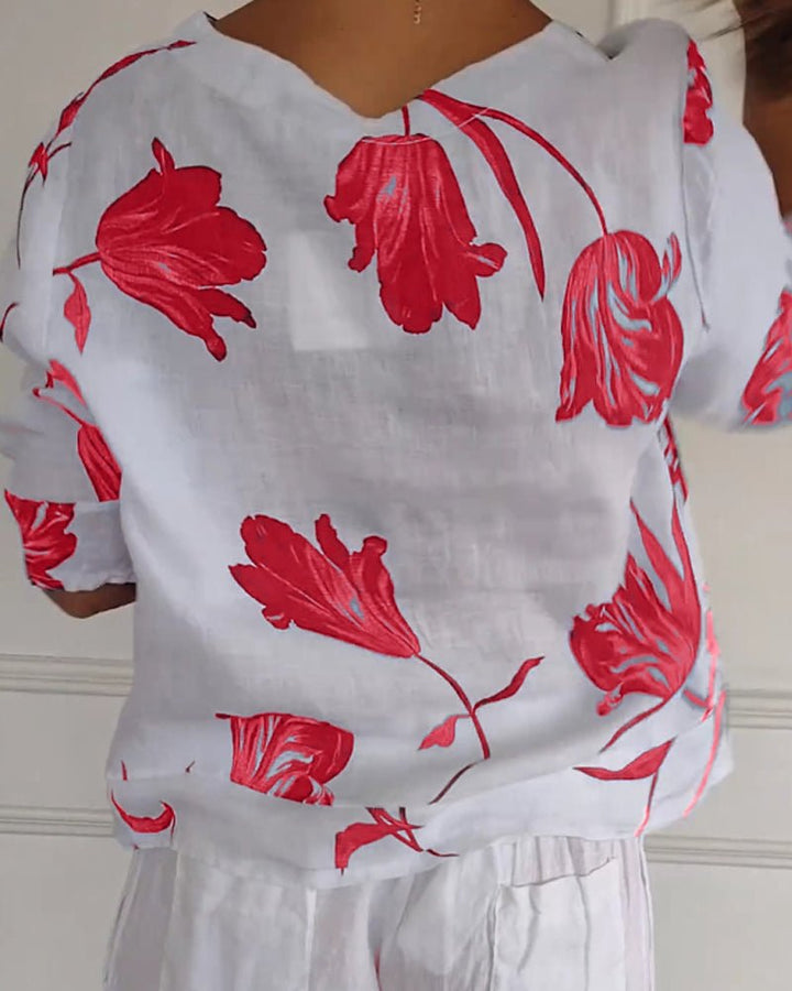 Matilda | Floral Satin Blouse