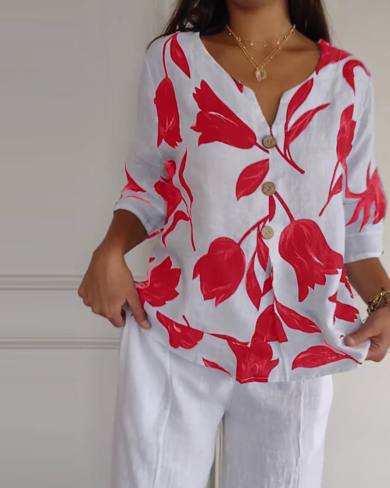 Matilda | Floral Satin Blouse
