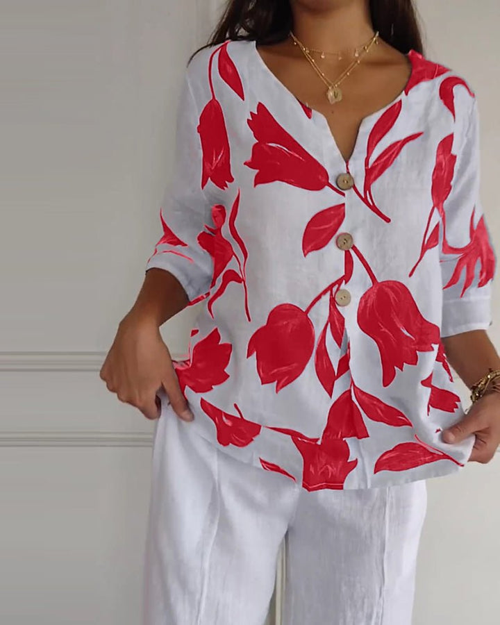 Matilda | Floral Satin Blouse