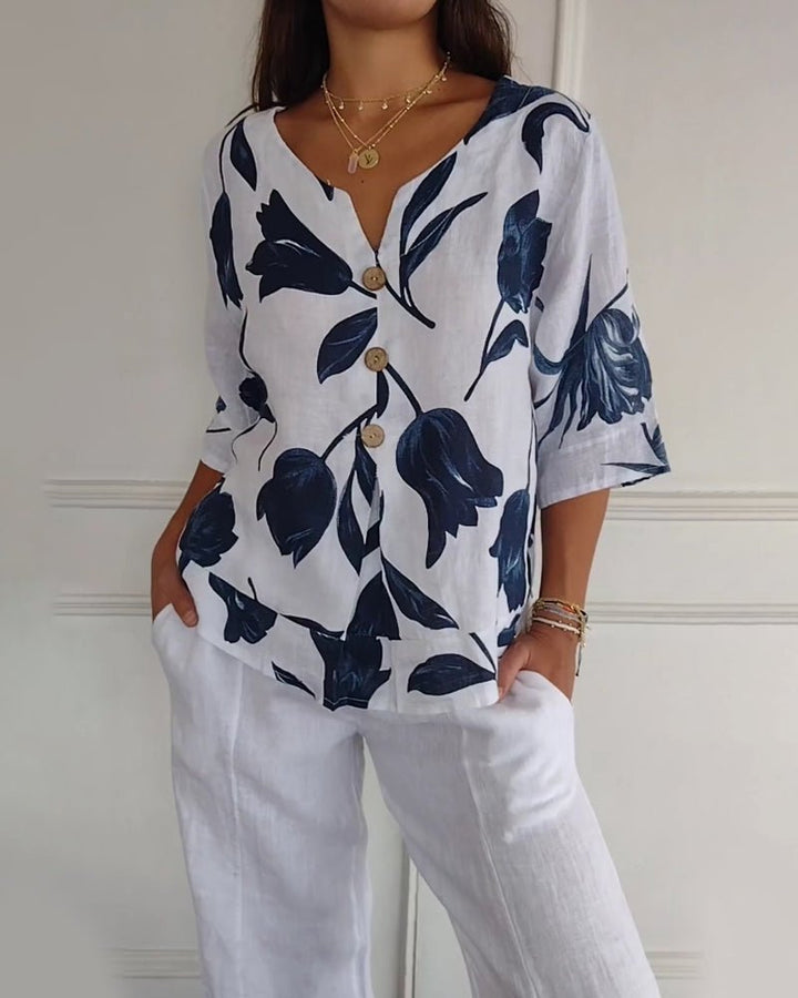 Matilda | Floral Satin Blouse