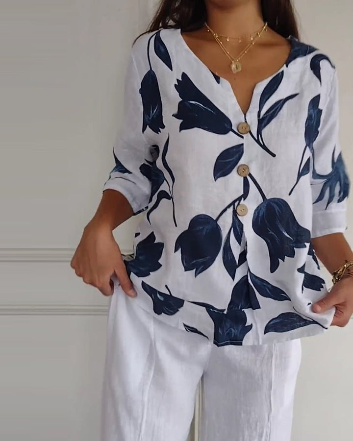 Matilda | Floral Satin Blouse