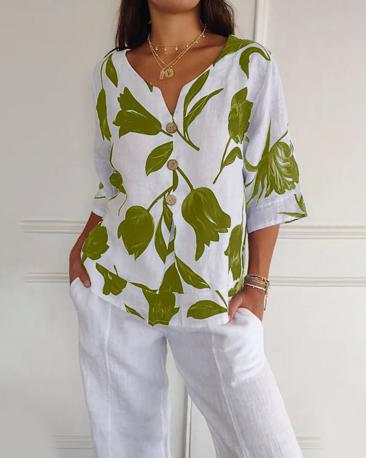 Matilda | Floral Satin Blouse