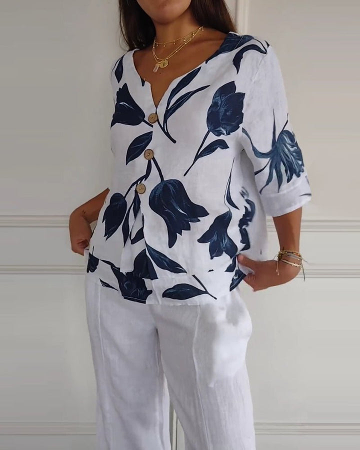 Matilda | Floral Satin Blouse