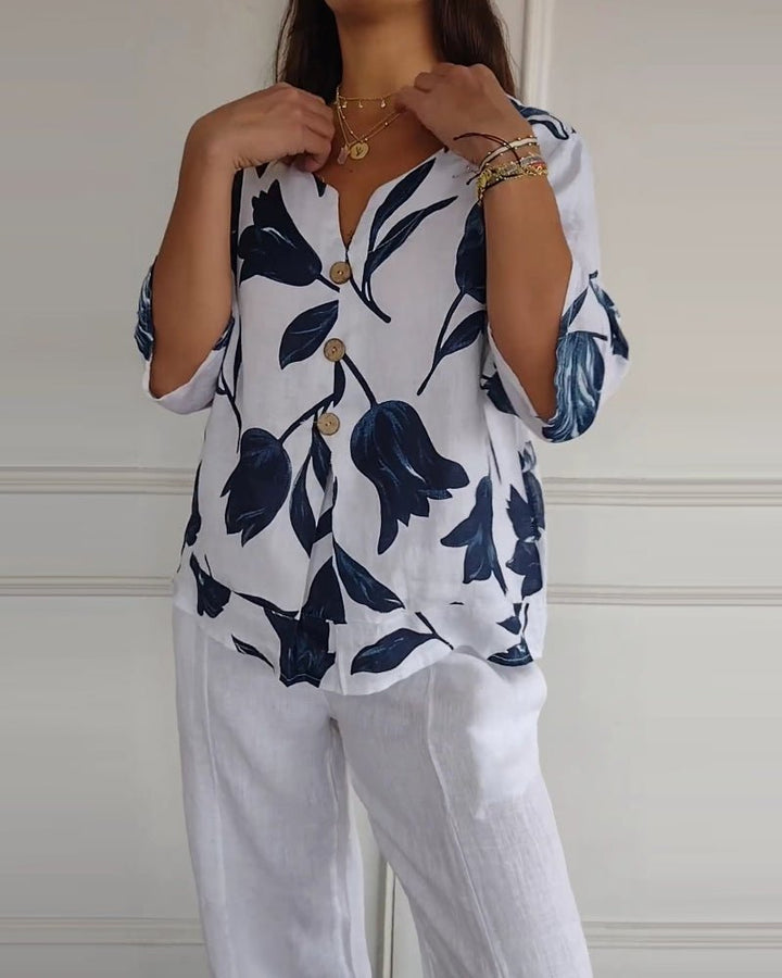 Matilda | Floral Satin Blouse