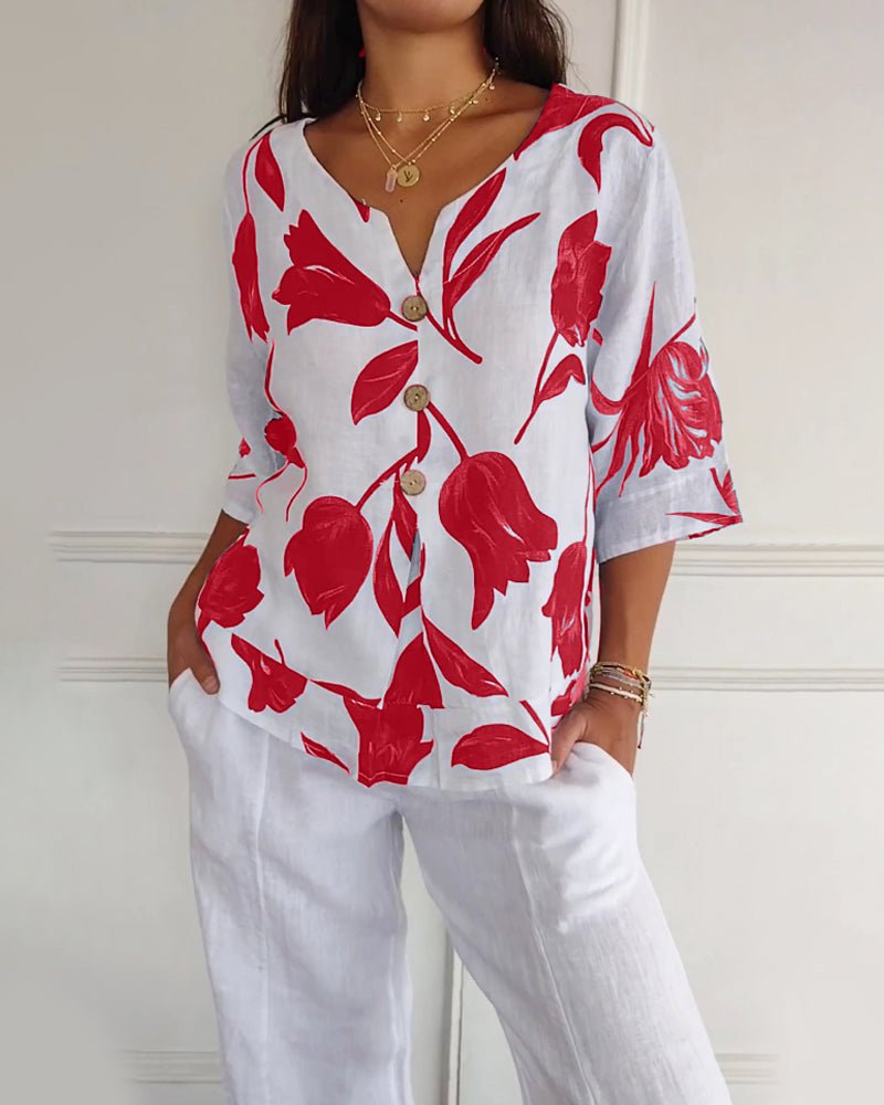 Matilda | Floral Satin Blouse